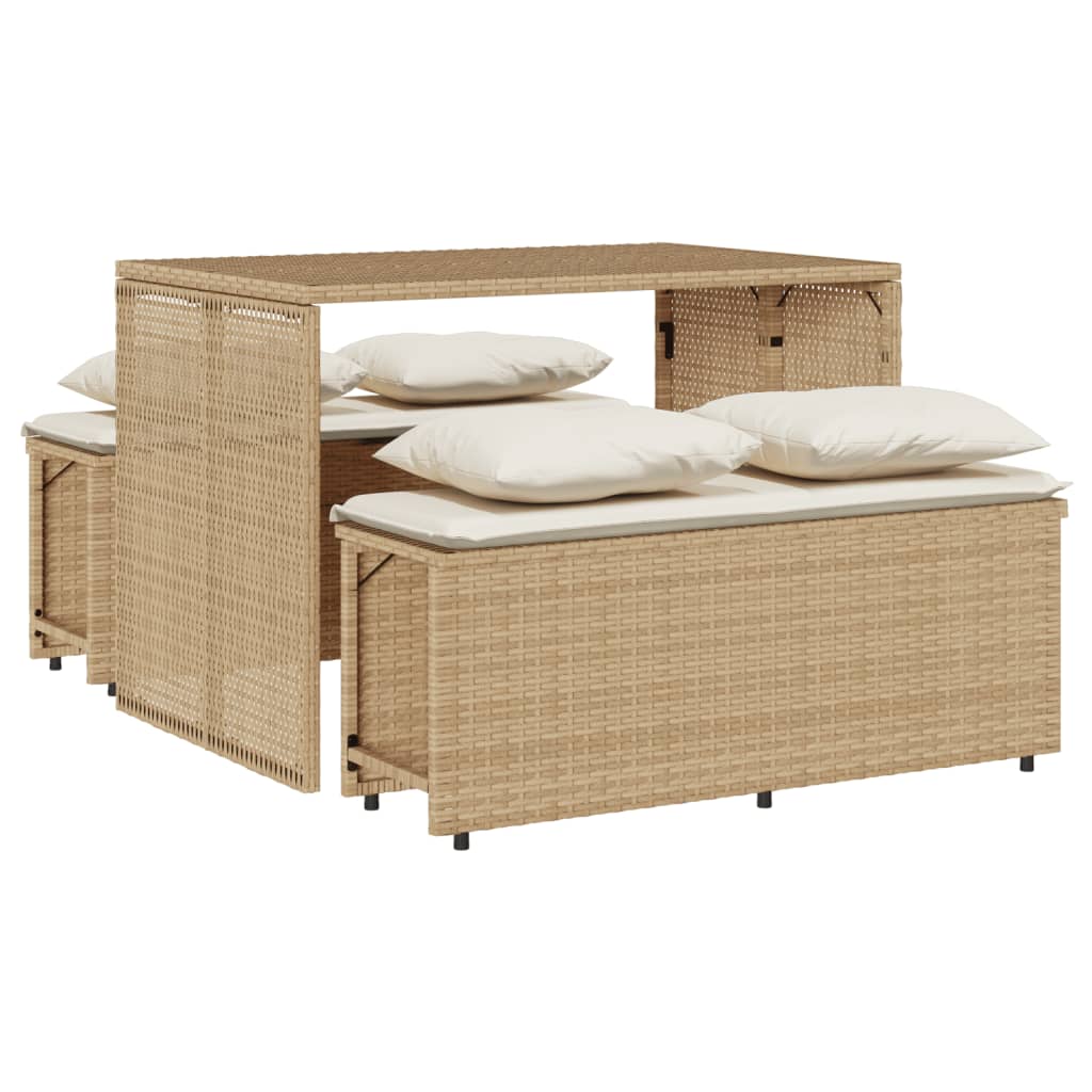 3-delige Tuinset met kussens poly rattan beige is nu te koop bij PeponiXL, paradijselijk wonen!