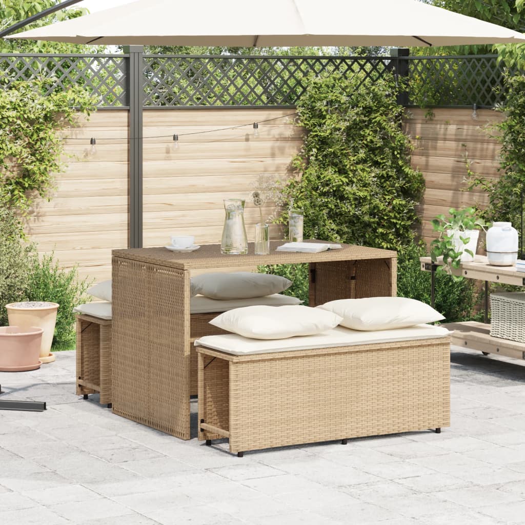3-delige Tuinset met kussens poly rattan beige is nu te koop bij PeponiXL, paradijselijk wonen!