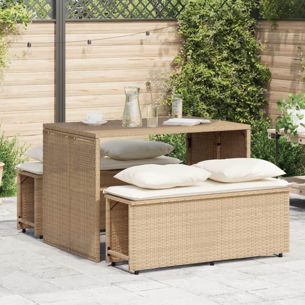 3-delige Tuinset met kussens poly rattan beige is nu te koop bij PeponiXL, paradijselijk wonen!