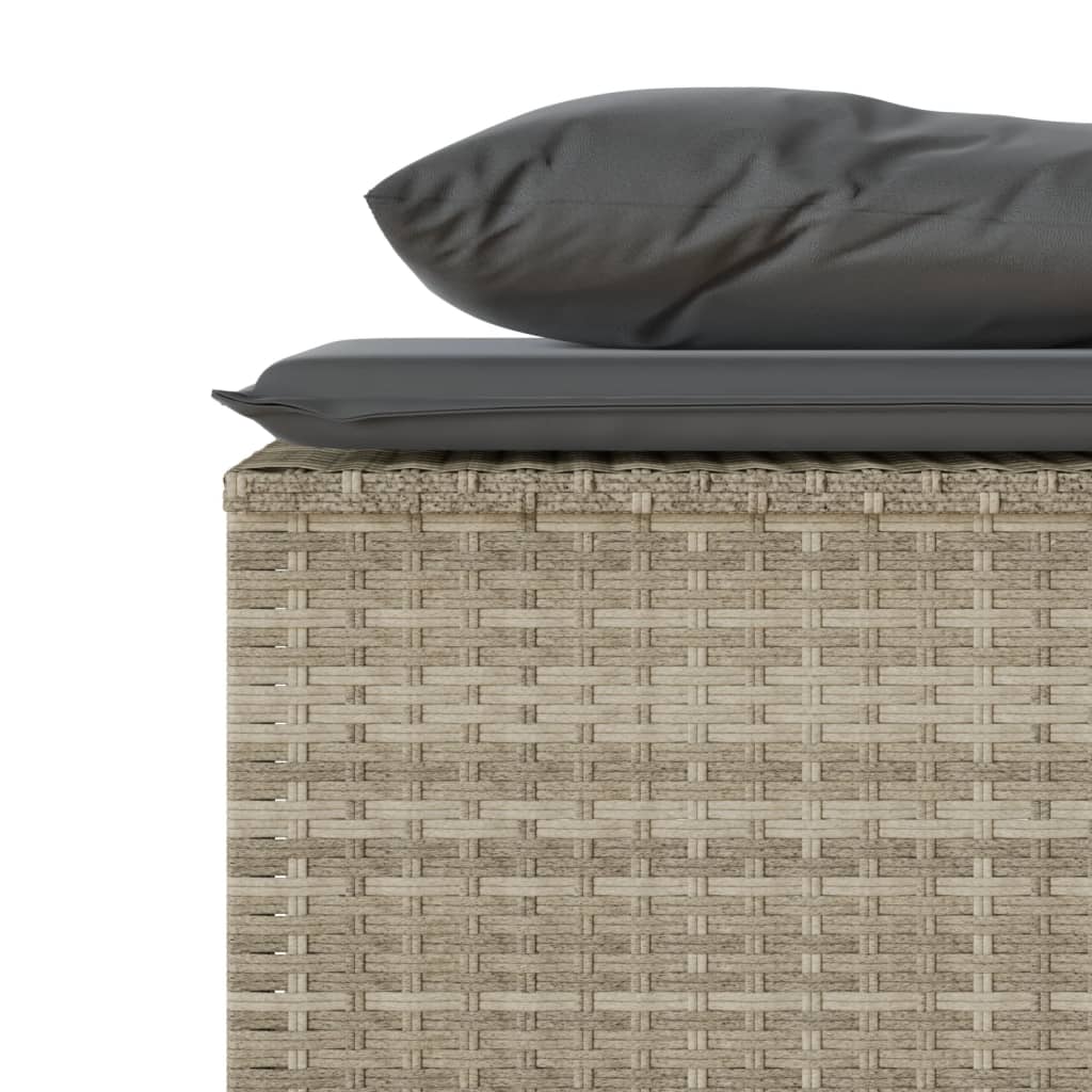 3-delige Tuinset met kussens poly rattan lichtgrijs is nu te koop bij PeponiXL, paradijselijk wonen!