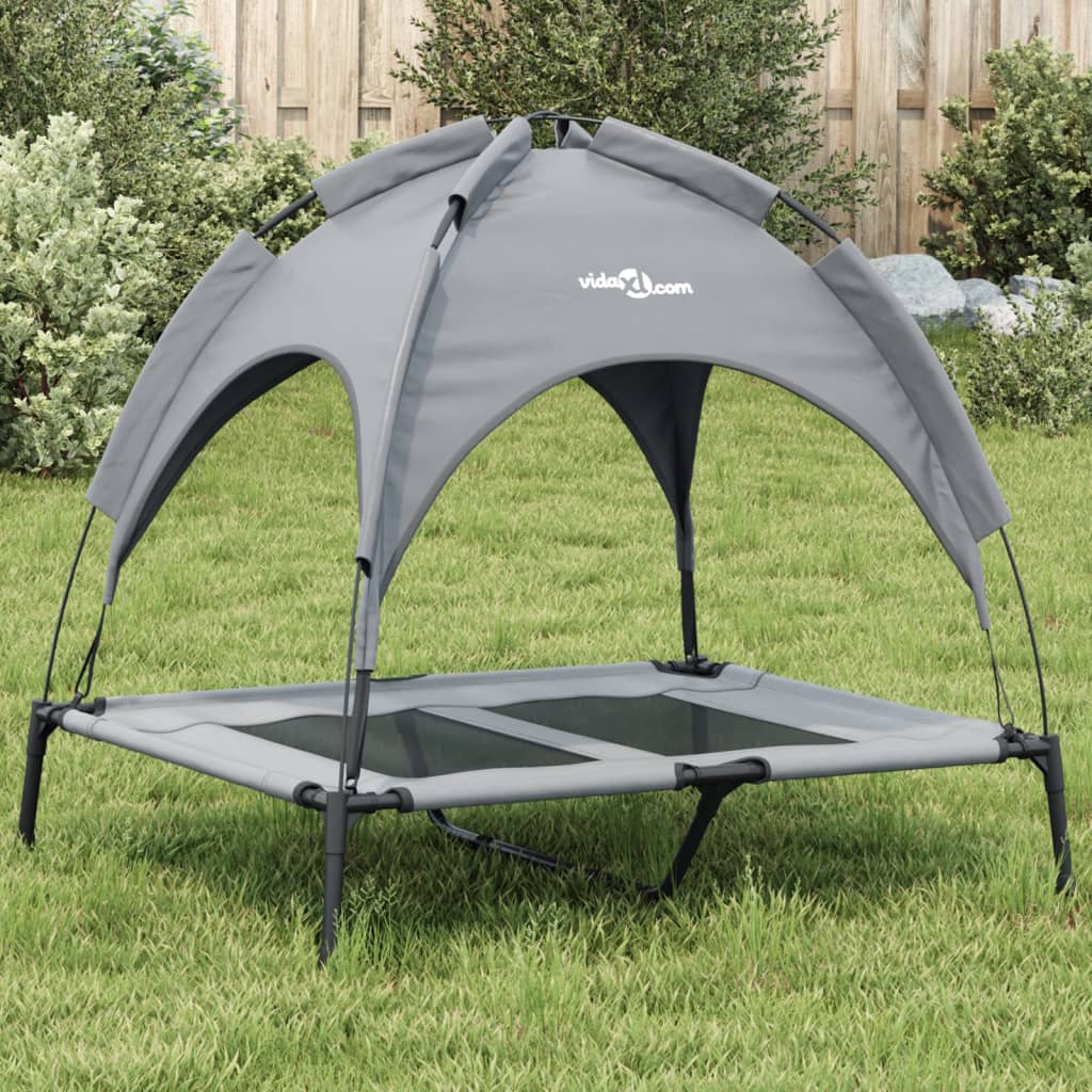 Hondenmand met luifel oxford stof en staal antracietkleurig is nu te koop bij PeponiXL, paradijselijk wonen!