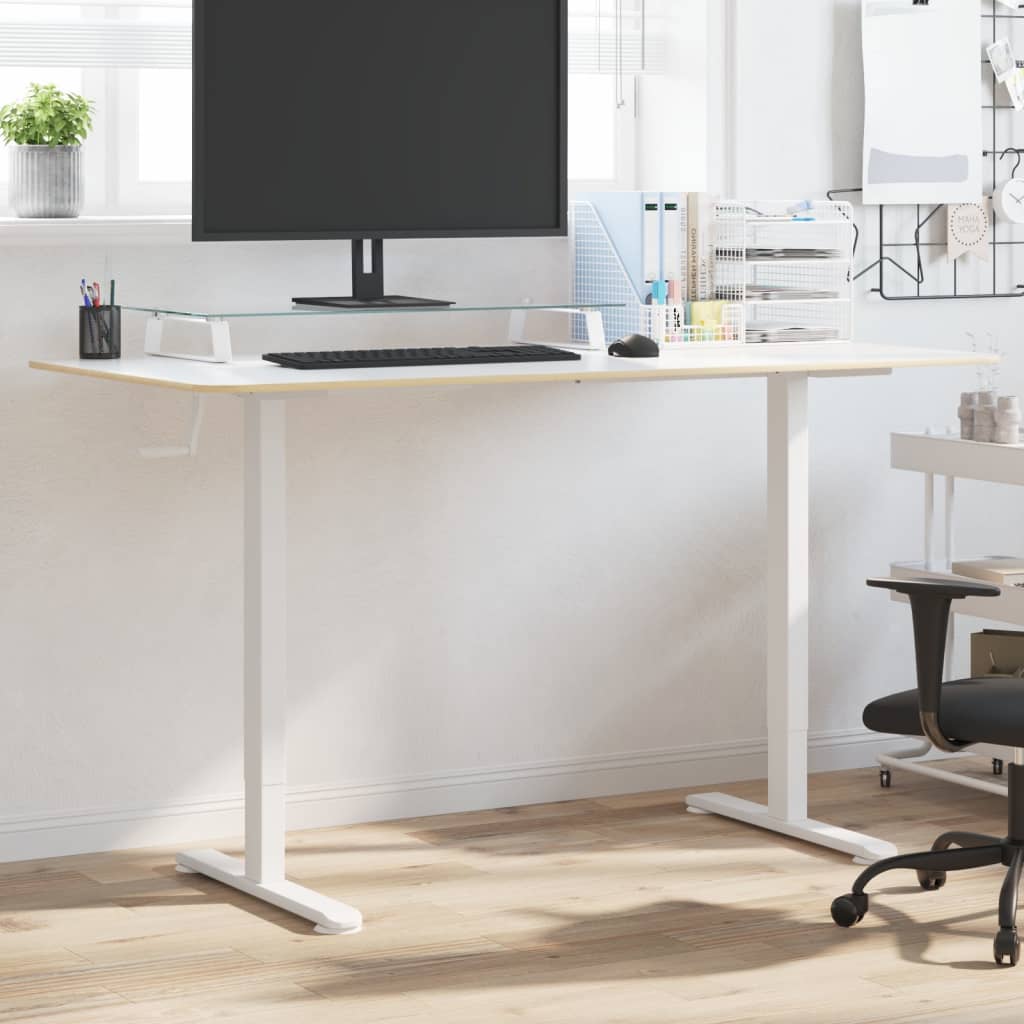 Zit-sta bureauframe (94-135)x60x(70-114) cm staal wit is nu te koop bij PeponiXL, paradijselijk wonen!