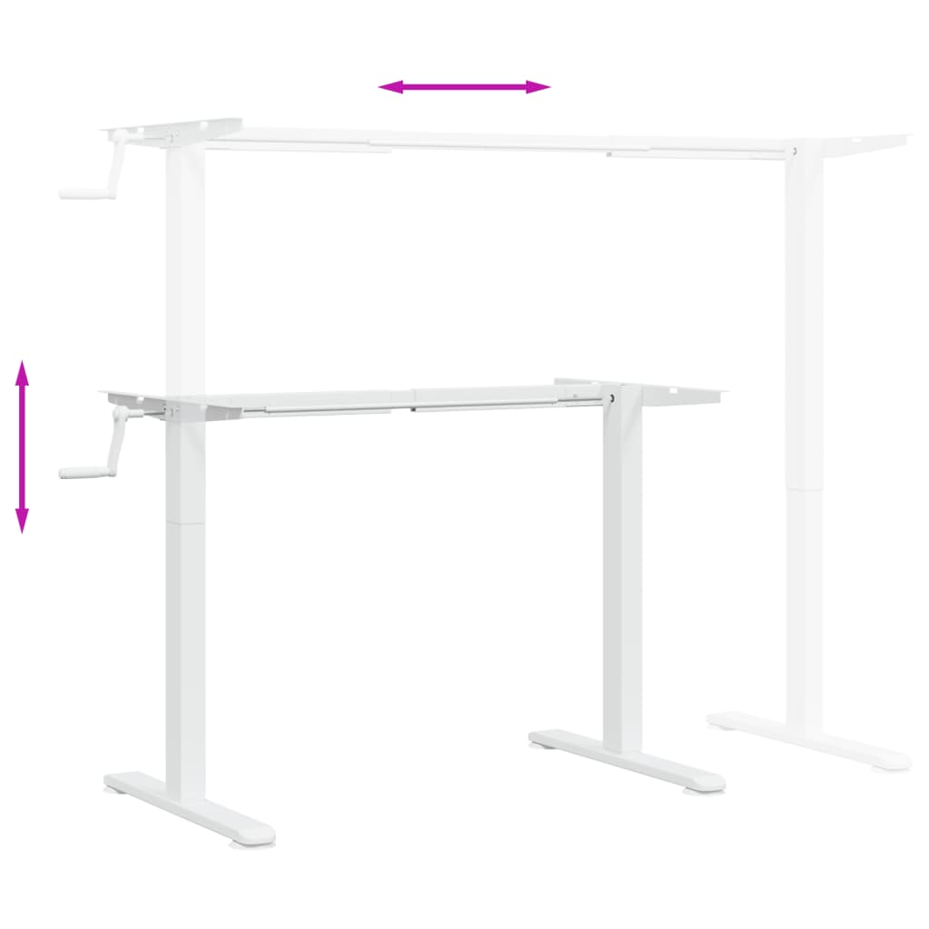 Zit-sta bureauframe (94-135)x60x(70-114) cm staal wit is nu te koop bij PeponiXL, paradijselijk wonen!