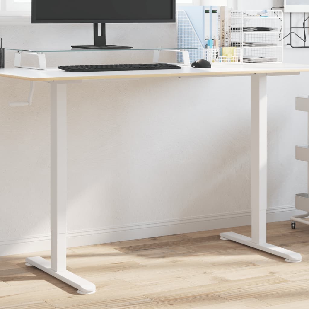 Zit-sta bureauframe (94-135)x60x(70-114) cm staal wit is nu te koop bij PeponiXL, paradijselijk wonen!