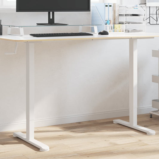 Zit-sta bureauframe (94-135)x60x(70-114) cm staal wit is nu te koop bij PeponiXL, paradijselijk wonen!