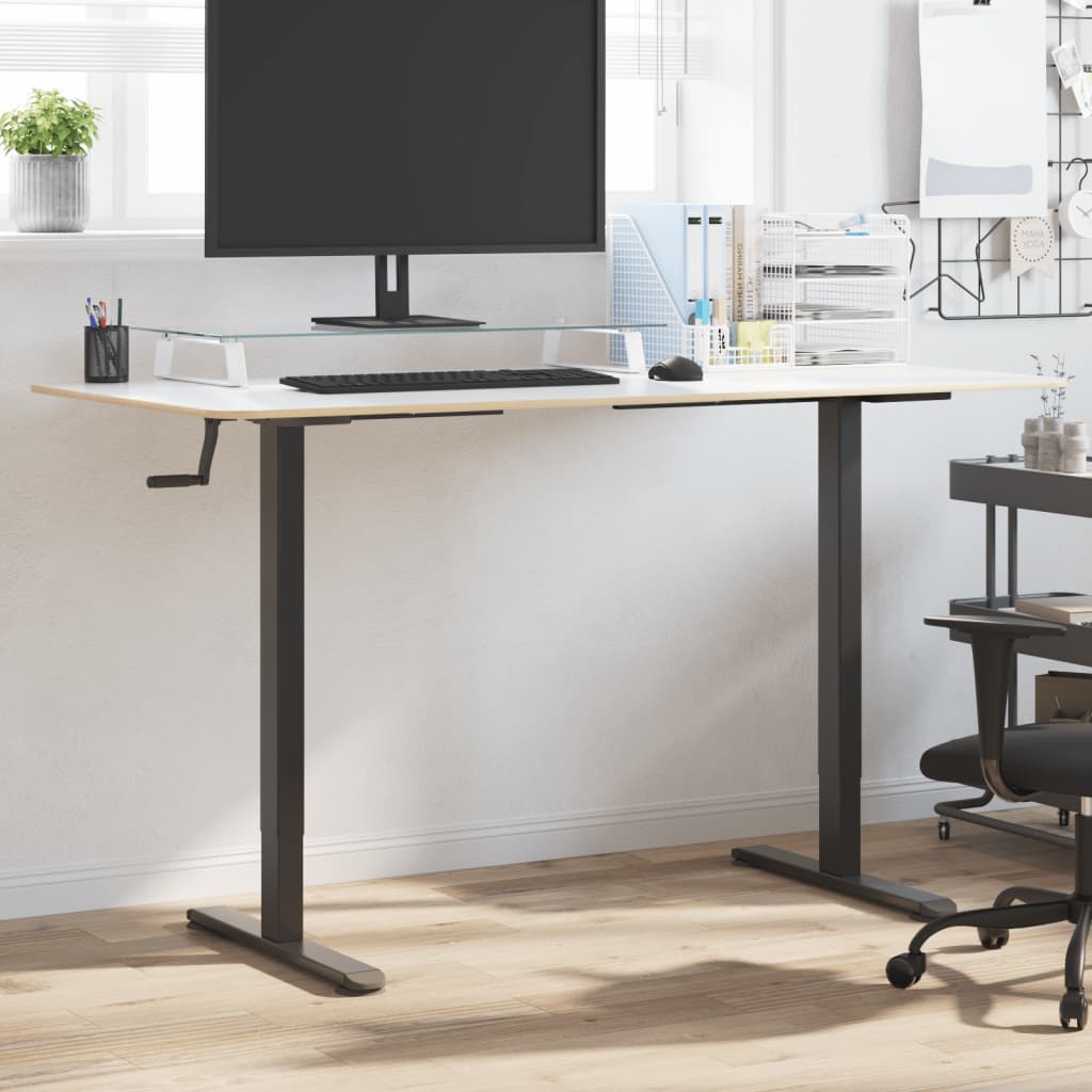 Zit-sta bureauframe (94-135)x60x(70-114) cm staal zwart is nu te koop bij PeponiXL, paradijselijk wonen!