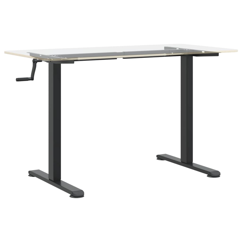 Zit-sta bureauframe (94-135)x60x(70-114) cm staal zwart is nu te koop bij PeponiXL, paradijselijk wonen!
