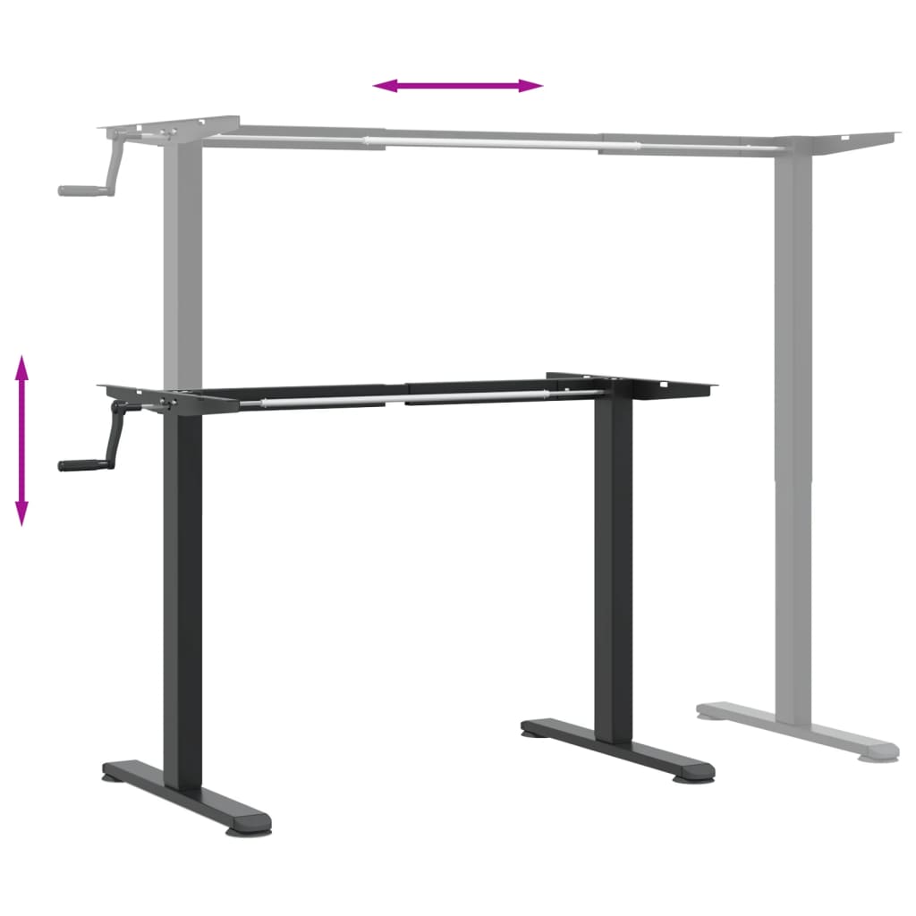 Zit-sta bureauframe (94-135)x60x(70-114) cm staal zwart is nu te koop bij PeponiXL, paradijselijk wonen!