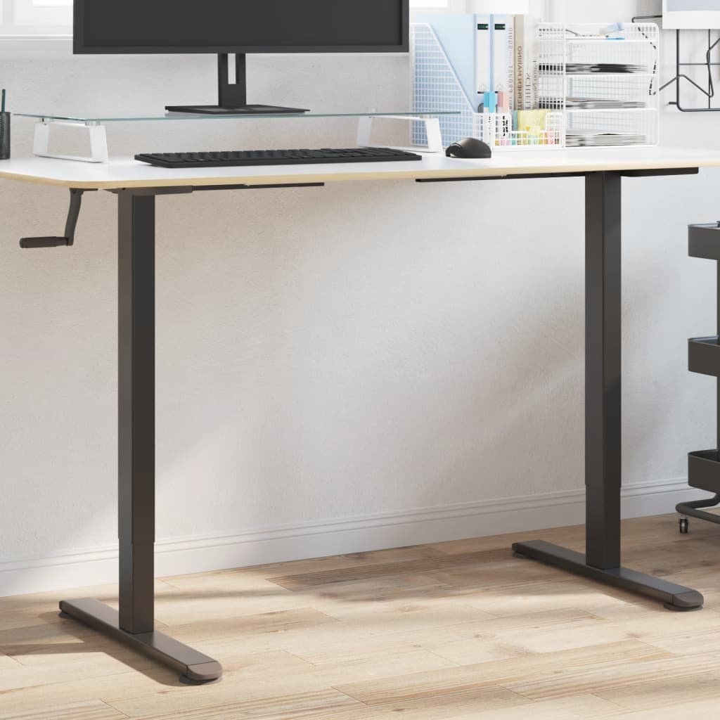 Zit-sta bureauframe (94-135)x60x(70-114) cm staal zwart is nu te koop bij PeponiXL, paradijselijk wonen!