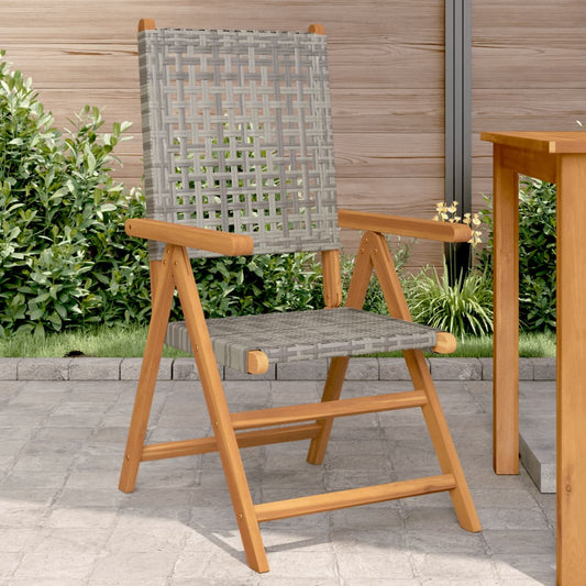 Tuinstoelen 2 st massief acaciahout en poly rattan grijs is nu te koop bij PeponiXL, paradijselijk wonen!