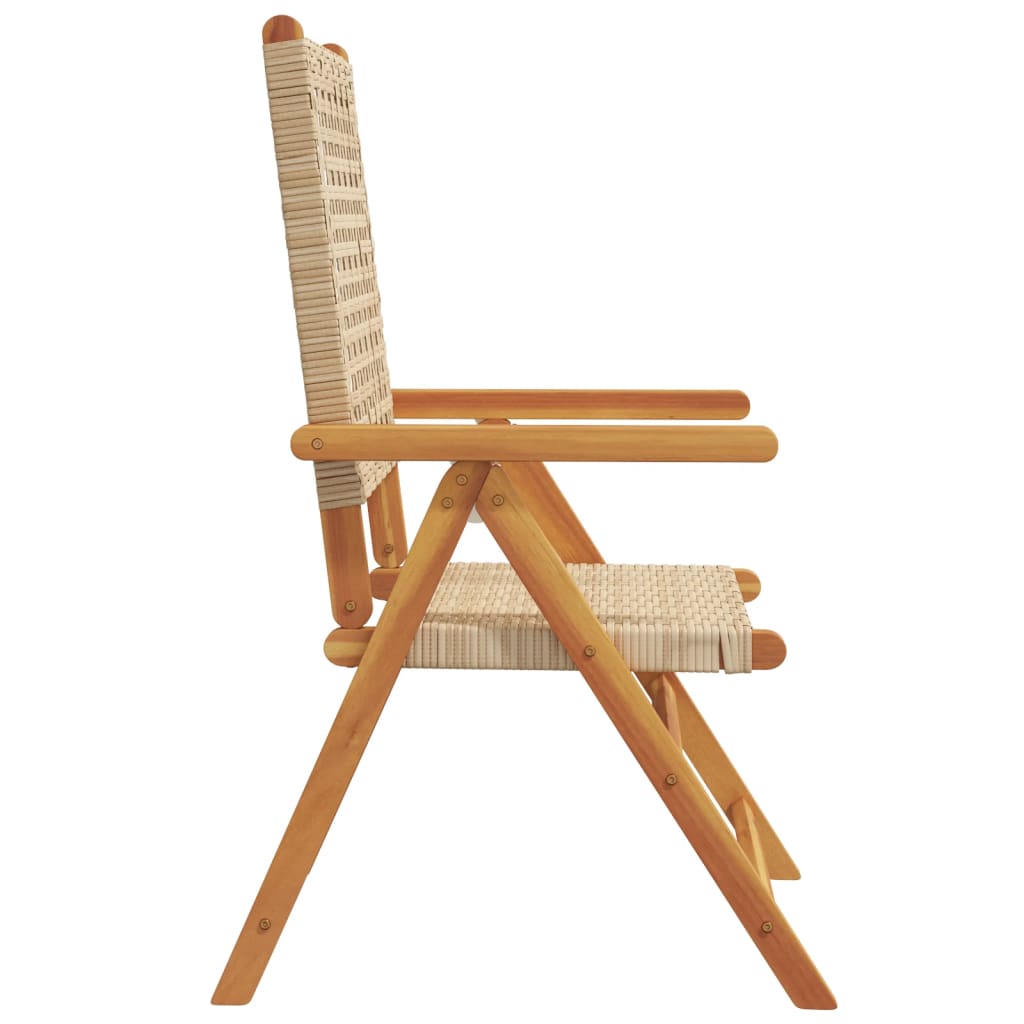 Tuinstoelen 2 st massief acaciahout en poly rattan beige is nu te koop bij PeponiXL, paradijselijk wonen!