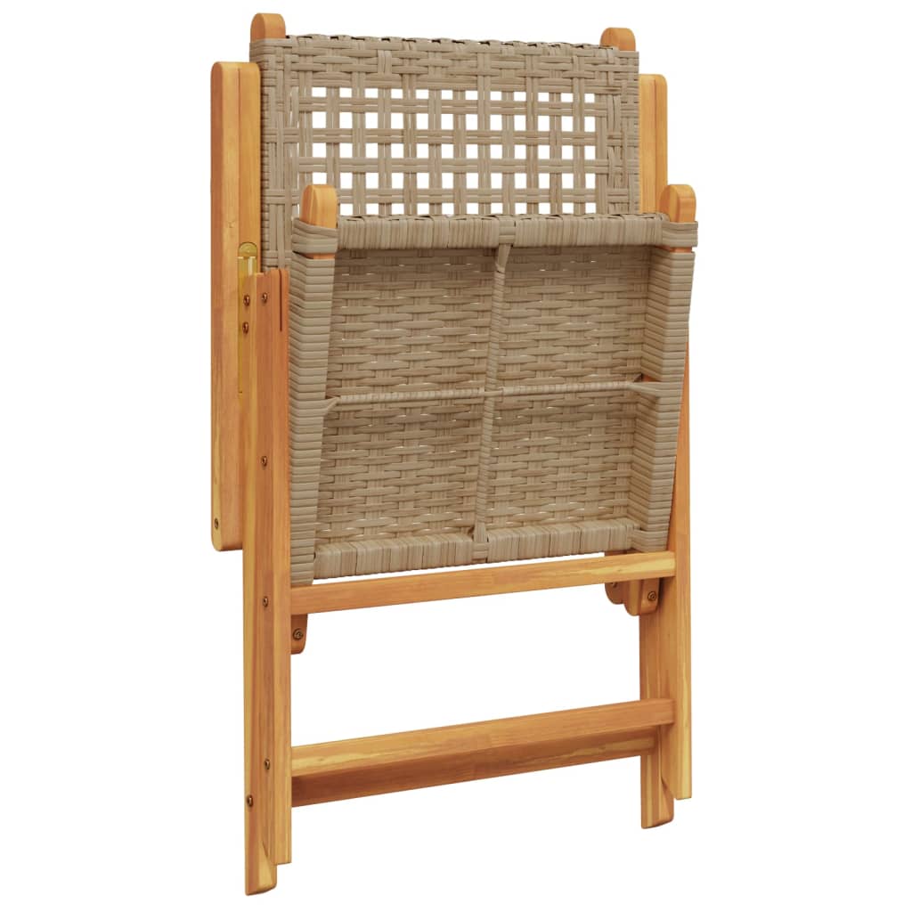 Tuinstoelen 2 st massief acaciahout en poly rattan beige is nu te koop bij PeponiXL, paradijselijk wonen!
