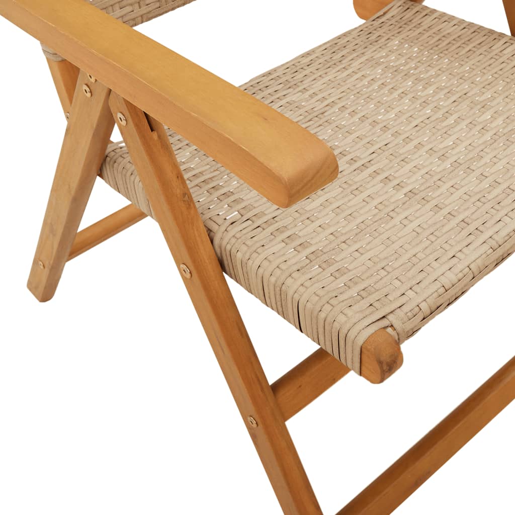 Tuinstoelen 2 st massief acaciahout en poly rattan beige is nu te koop bij PeponiXL, paradijselijk wonen!