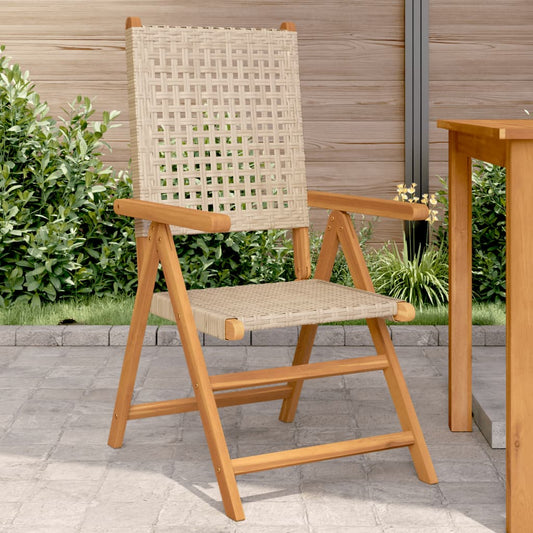 Tuinstoelen 2 st massief acaciahout en poly rattan beige is nu te koop bij PeponiXL, paradijselijk wonen!
