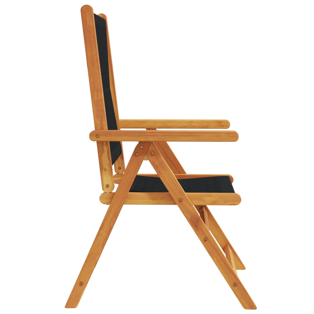 Tuinstoelen 2 st massief acaciahout en polypropeen zwart is nu te koop bij PeponiXL, paradijselijk wonen!