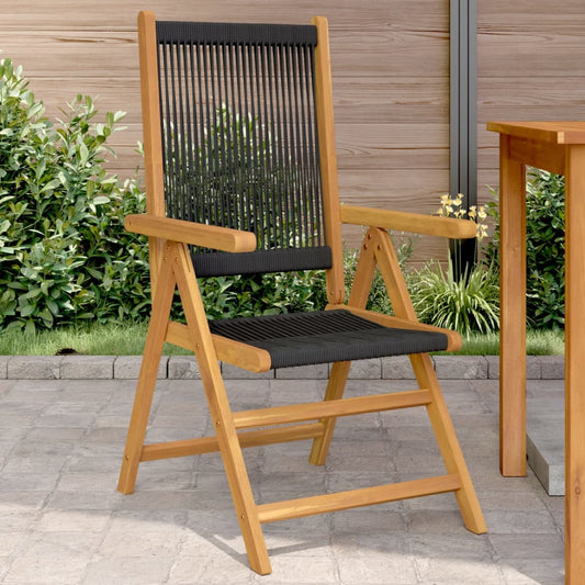 Tuinstoelen 2 st massief acaciahout en polypropeen zwart is nu te koop bij PeponiXL, paradijselijk wonen!