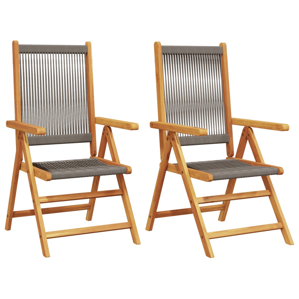 Tuinstoelen 2 st massief acaciahout en polypropeen grijs is nu te koop bij PeponiXL, paradijselijk wonen!