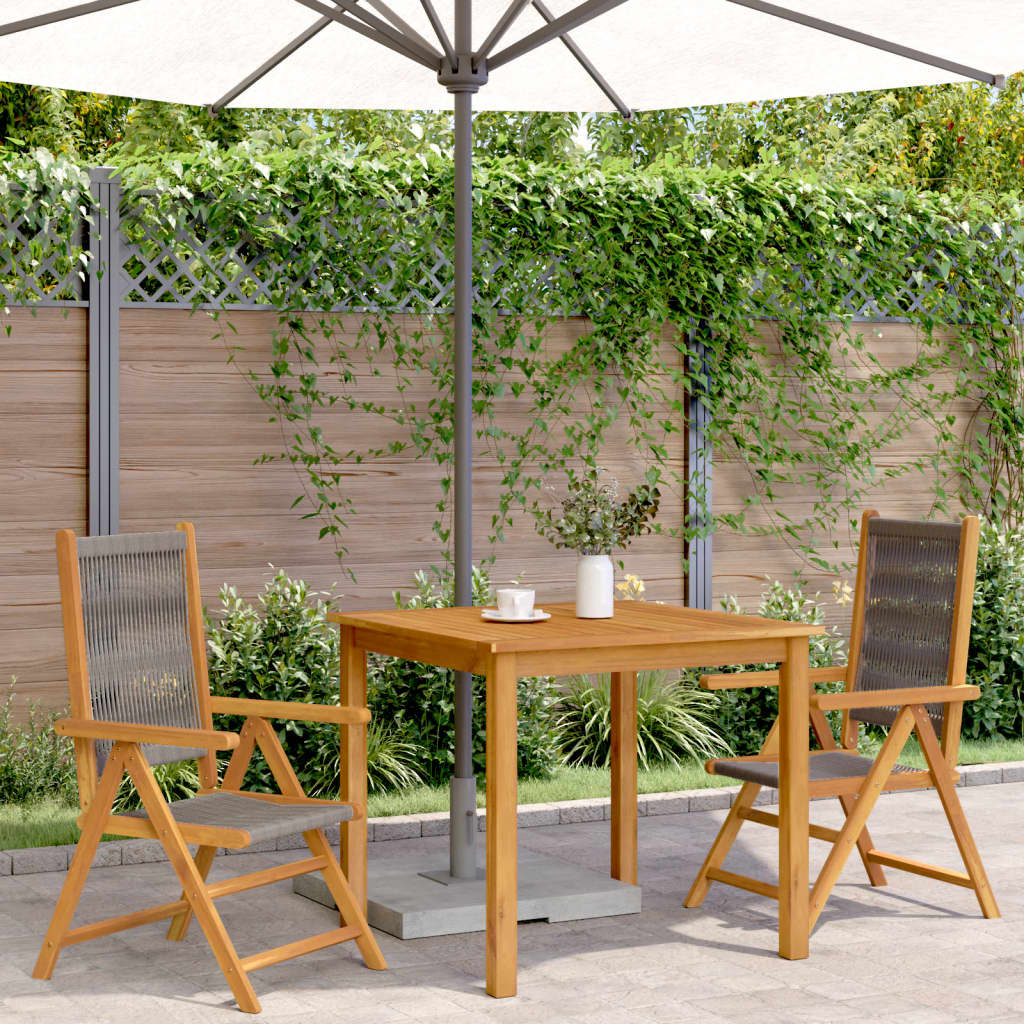 Tuinstoelen 2 st massief acaciahout en polypropeen grijs is nu te koop bij PeponiXL, paradijselijk wonen!