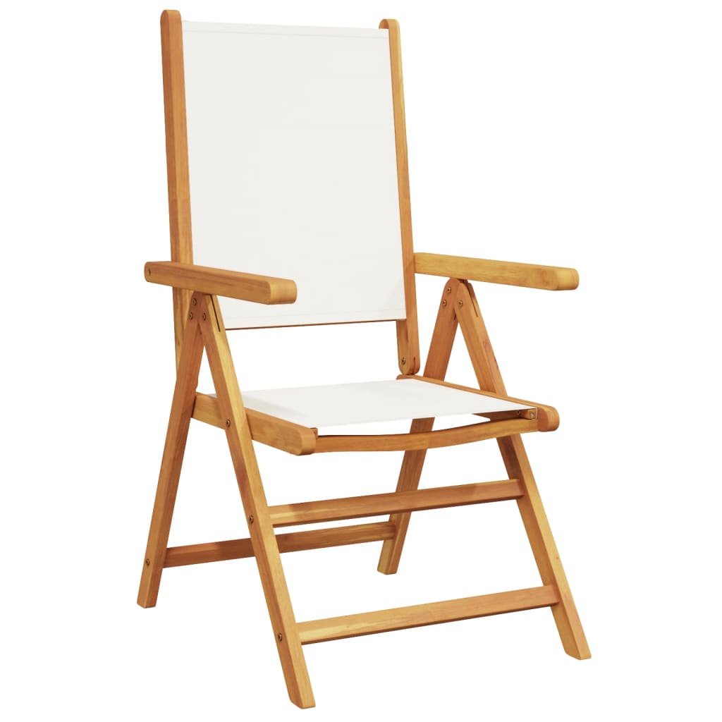 Tuinstoelen 2 st inklapbaar acaciahout en stof crèmewit is nu te koop bij PeponiXL, paradijselijk wonen!