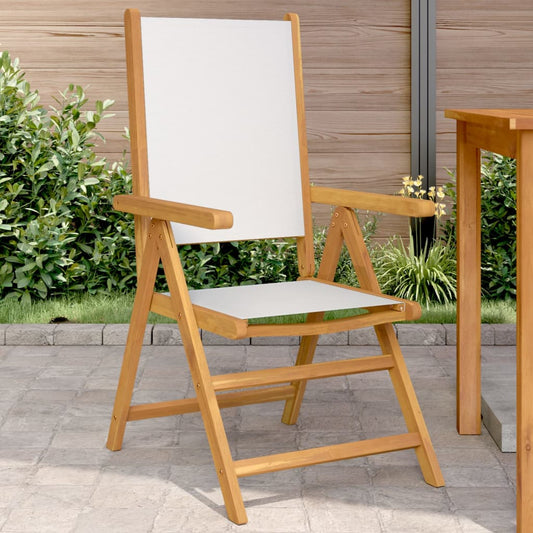 Tuinstoelen 2 st inklapbaar acaciahout en stof crèmewit is nu te koop bij PeponiXL, paradijselijk wonen!