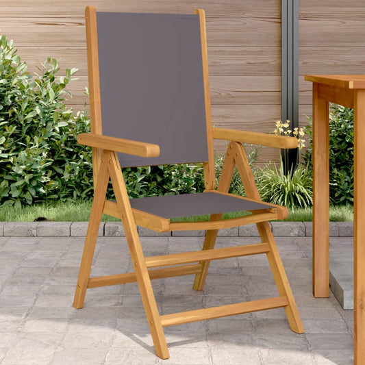 Tuinstoelen 2 st inklapbaar acaciahout en stof antracietkleurig is nu te koop bij PeponiXL, paradijselijk wonen!