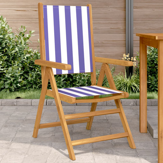 Tuinstoelen 2 st massief acaciahout en stof blauw en wit is nu te koop bij PeponiXL, paradijselijk wonen!
