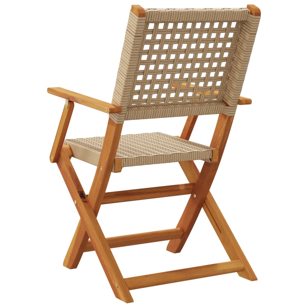 Tuinstoelen 2 st massief acaciahout en poly rattan beige is nu te koop bij PeponiXL, paradijselijk wonen!