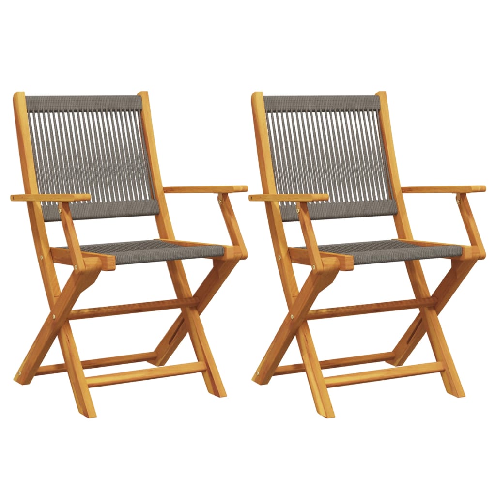 Tuinstoelen 2 st massief acaciahout en polypropeen grijs is nu te koop bij PeponiXL, paradijselijk wonen!