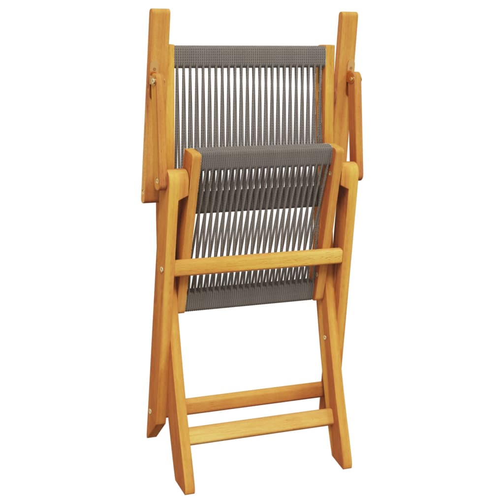 Tuinstoelen 2 st massief acaciahout en polypropeen grijs is nu te koop bij PeponiXL, paradijselijk wonen!