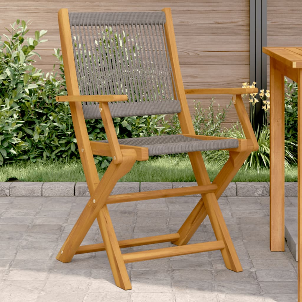 Tuinstoelen 2 st massief acaciahout en polypropeen grijs is nu te koop bij PeponiXL, paradijselijk wonen!