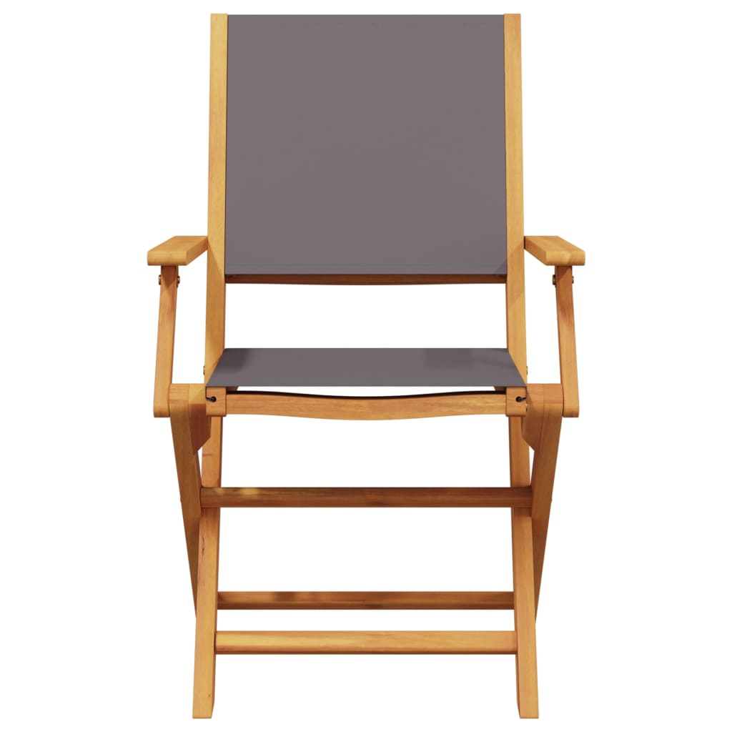 Tuinstoelen 2 st inklapbaar acaciahout en stof antracietkleurig is nu te koop bij PeponiXL, paradijselijk wonen!
