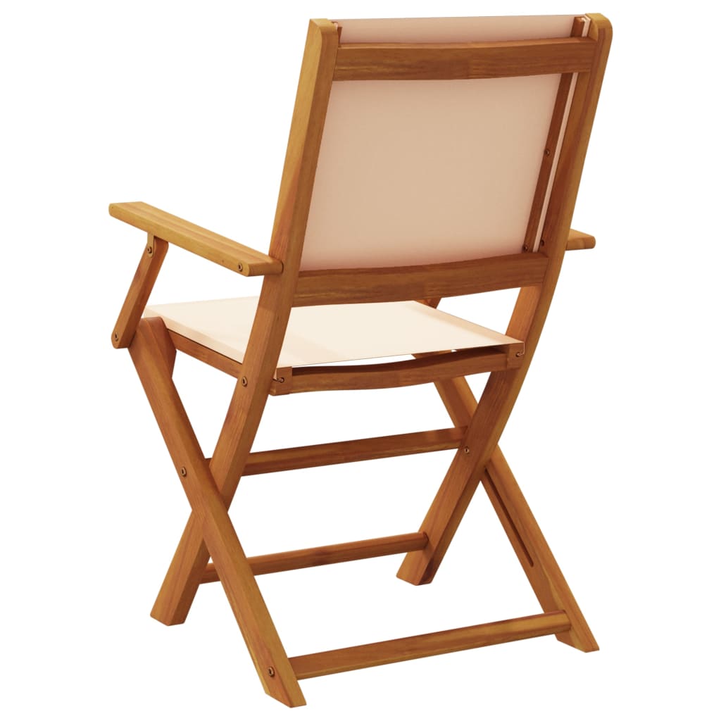 Tuinstoelen 2 st massief acaciahout en stof beige is nu te koop bij PeponiXL, paradijselijk wonen!