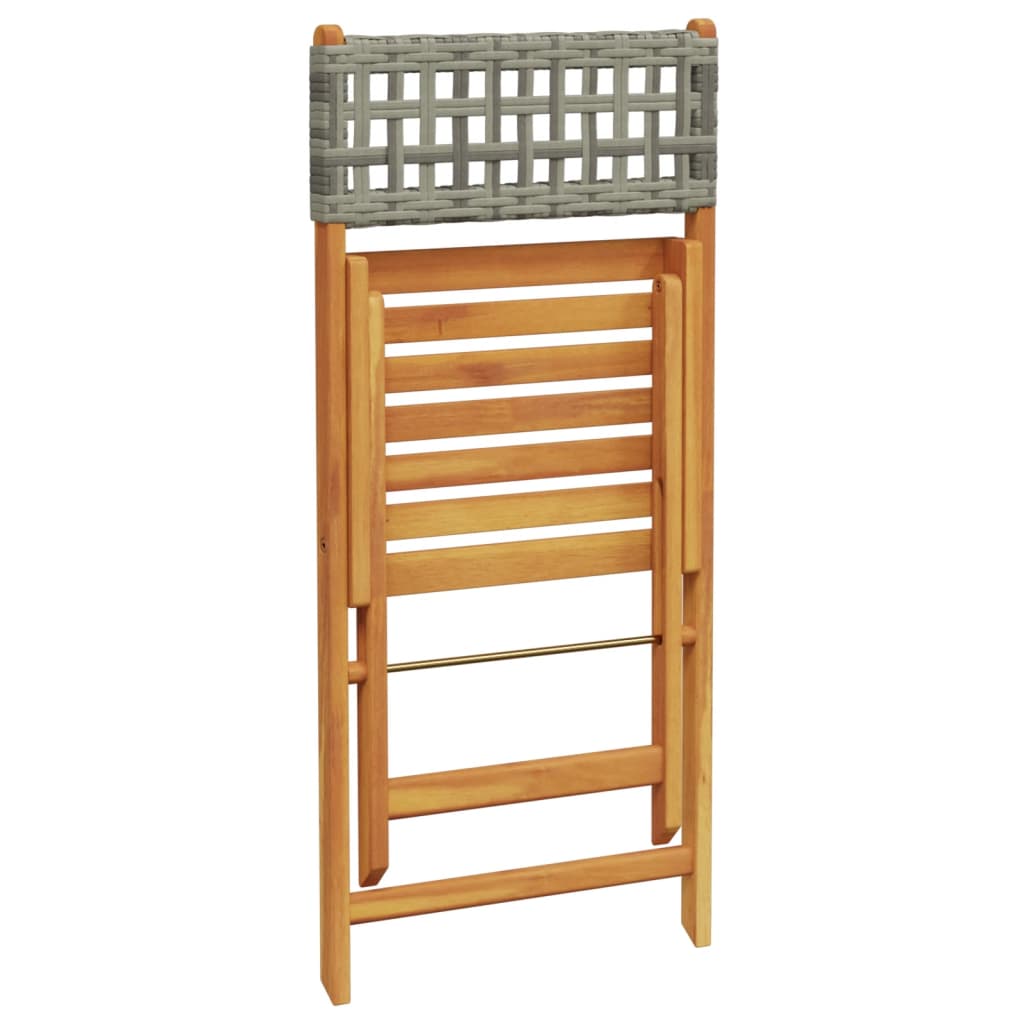 Bistrostoelen 2 st massief acaciahout en poly rattan grijs is nu te koop bij PeponiXL, paradijselijk wonen!