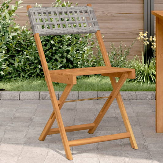 Bistrostoelen 2 st massief acaciahout en poly rattan grijs is nu te koop bij PeponiXL, paradijselijk wonen!