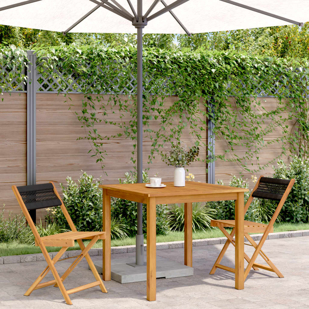 Bistrostoelen 2 st massief acaciahout en touw zwart is nu te koop bij PeponiXL, paradijselijk wonen!