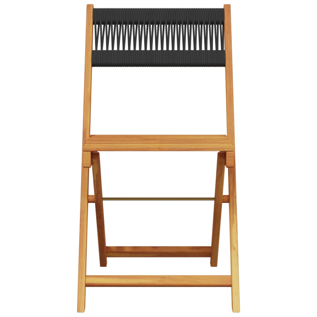 Bistrostoelen 2 st massief acaciahout en touw zwart is nu te koop bij PeponiXL, paradijselijk wonen!