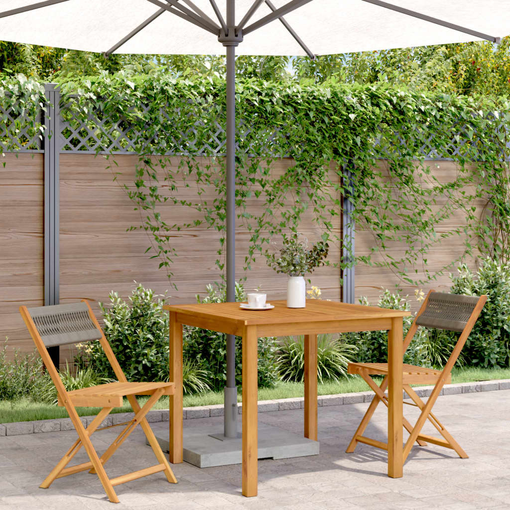 Bistrostoelen 2 st massief acaciahout en touw grijs is nu te koop bij PeponiXL, paradijselijk wonen!