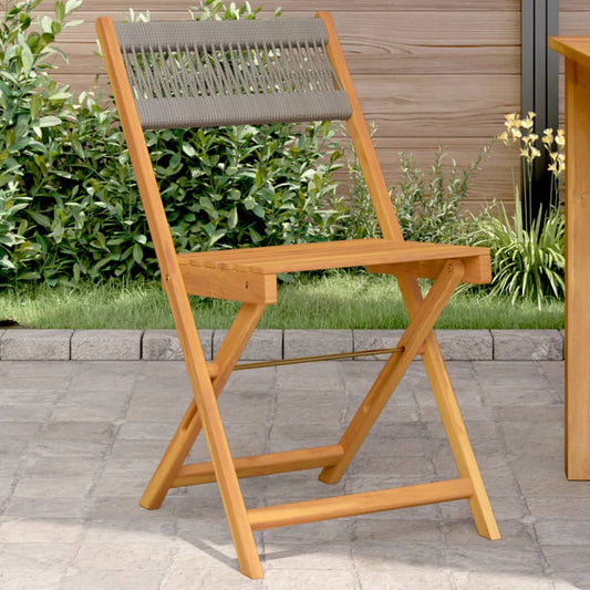 Bistrostoelen 2 st massief acaciahout en touw grijs is nu te koop bij PeponiXL, paradijselijk wonen!