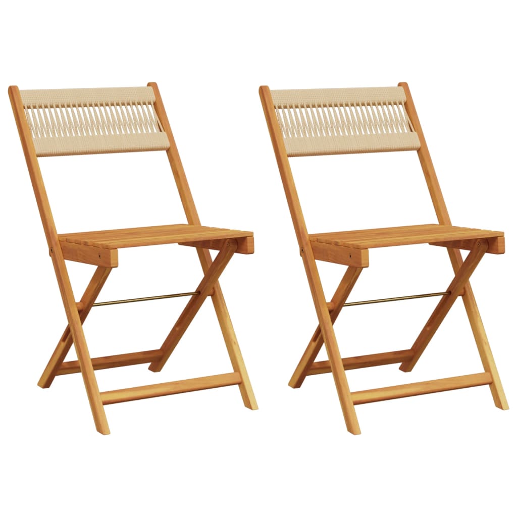 Bistrostoelen 2 st massief acaciahout en touw beige is nu te koop bij PeponiXL, paradijselijk wonen!