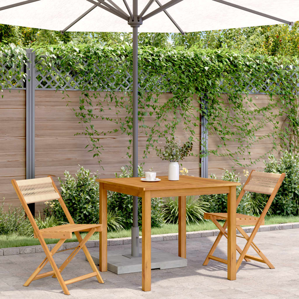 Bistrostoelen 2 st massief acaciahout en touw beige is nu te koop bij PeponiXL, paradijselijk wonen!