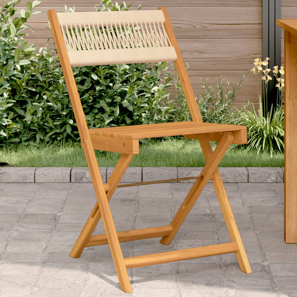 Bistrostoelen 2 st massief acaciahout en touw beige is nu te koop bij PeponiXL, paradijselijk wonen!