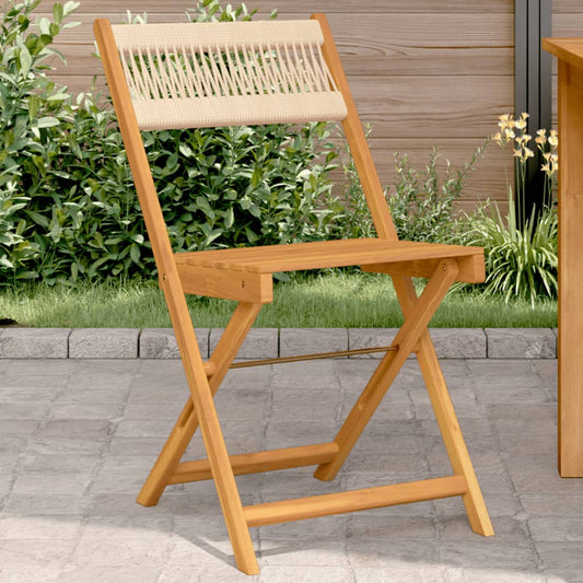 Bistrostoelen 2 st massief acaciahout en touw beige is nu te koop bij PeponiXL, paradijselijk wonen!