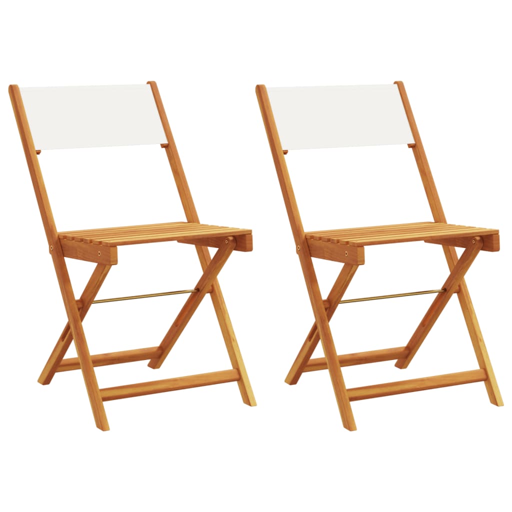 Bistrostoelen 2 st massief acaciahout en stof crèmewit is nu te koop bij PeponiXL, paradijselijk wonen!