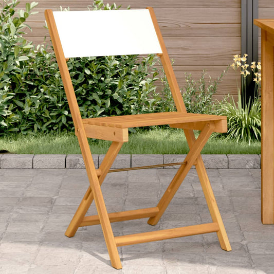 Bistrostoelen 2 st massief acaciahout en stof crèmewit is nu te koop bij PeponiXL, paradijselijk wonen!