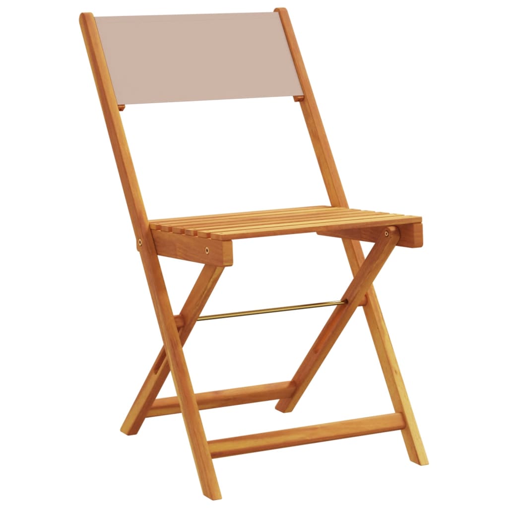 Bistrostoelen 2 st massief acaciahout en stof taupe is nu te koop bij PeponiXL, paradijselijk wonen!