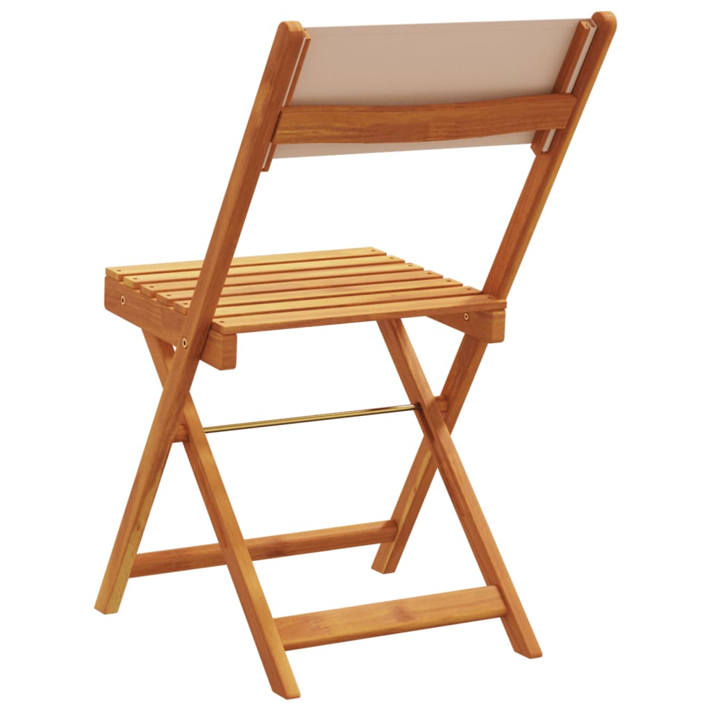 Bistrostoelen 2 st massief acaciahout en stof taupe is nu te koop bij PeponiXL, paradijselijk wonen!