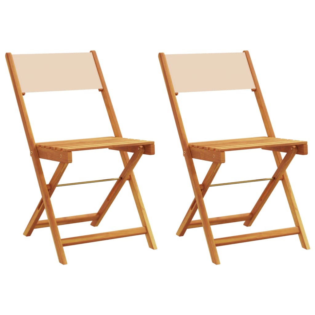 Bistrostoelen 2 st massief acaciahout en stof beige is nu te koop bij PeponiXL, paradijselijk wonen!