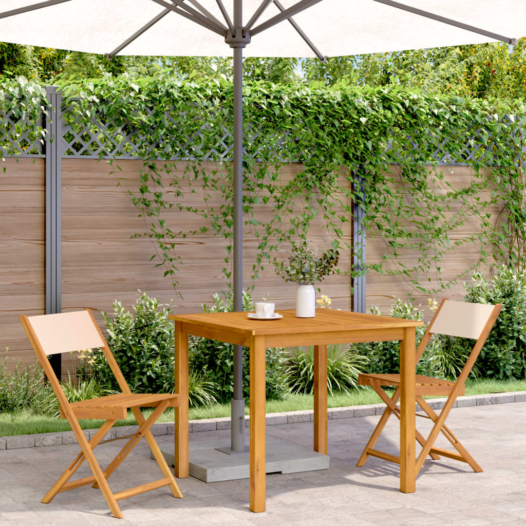 Bistrostoelen 2 st massief acaciahout en stof beige is nu te koop bij PeponiXL, paradijselijk wonen!