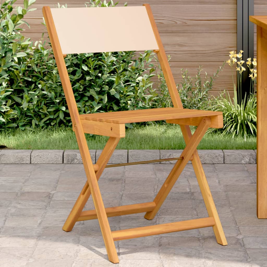 Bistrostoelen 2 st massief acaciahout en stof beige is nu te koop bij PeponiXL, paradijselijk wonen!