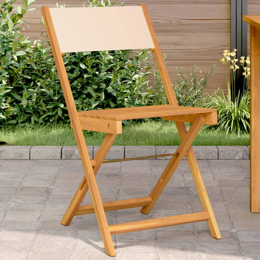 Bistrostoelen 2 st massief acaciahout en stof beige is nu te koop bij PeponiXL, paradijselijk wonen!